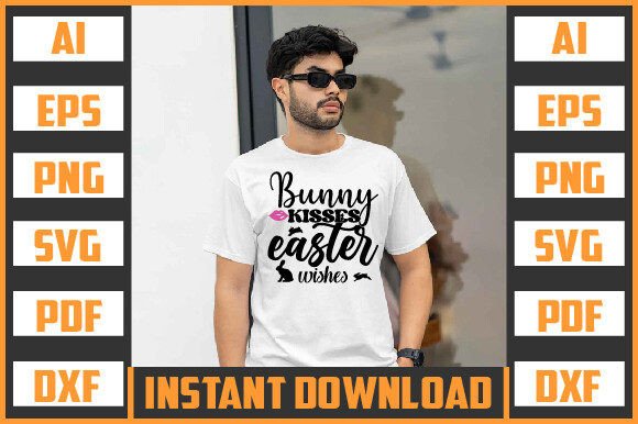 BUNNY KISSES EASTER WISHES SVG